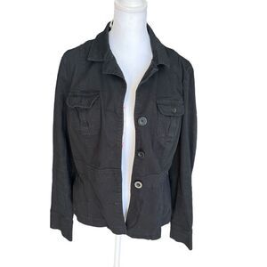Black cotton safari jacket
